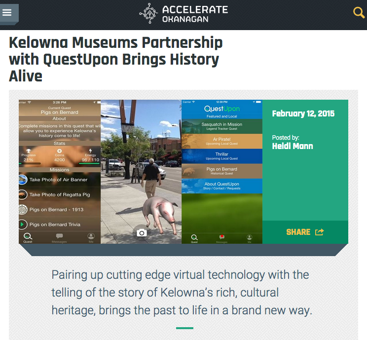 Kelowna museums bring history alive with QuestUpon
