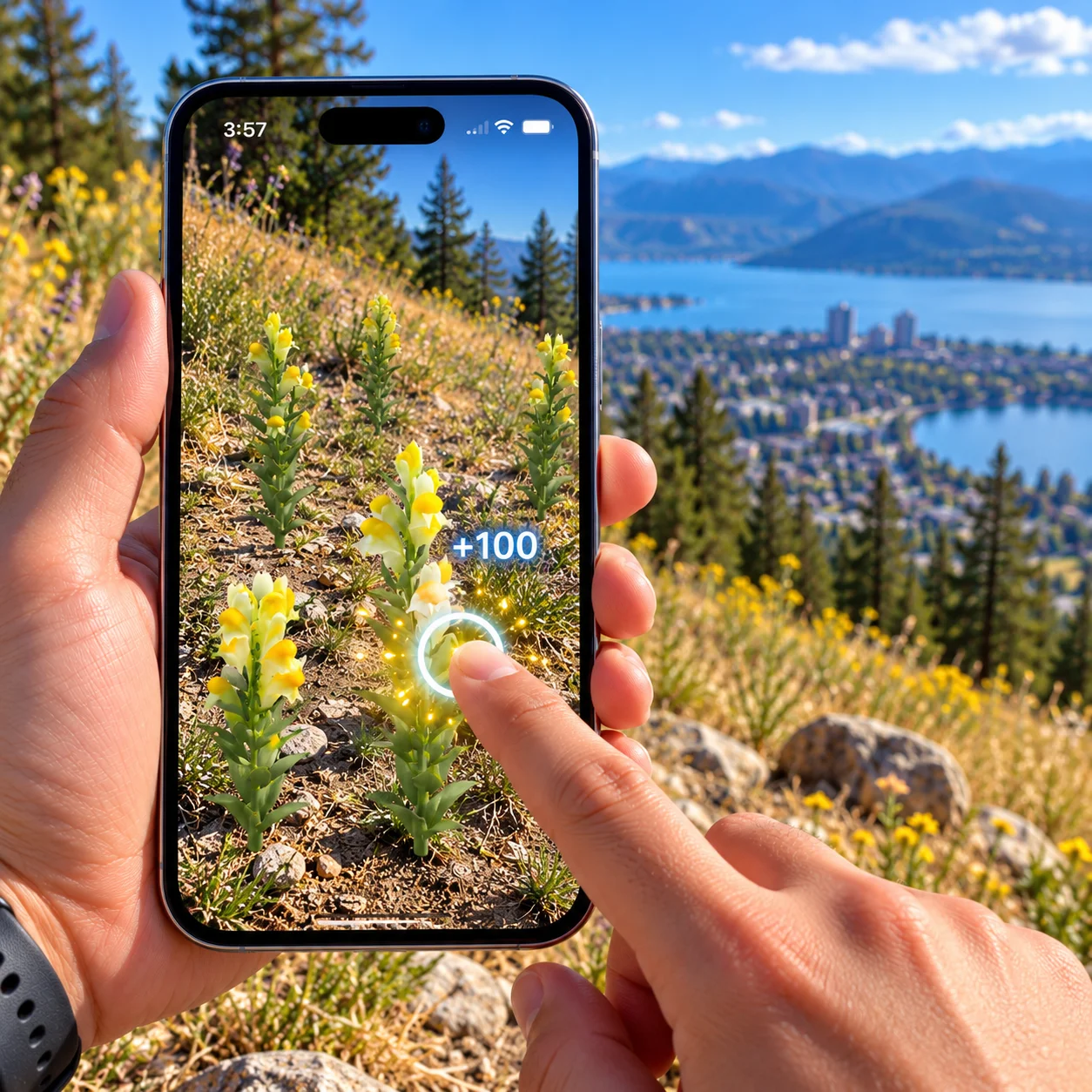 QuestUpon Knox Mountain outdoor adventure featuring interactive trail exploration, nature education, and augmented reality
